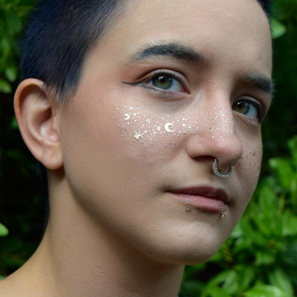 Gold Freckle Temporary Face Tattoo