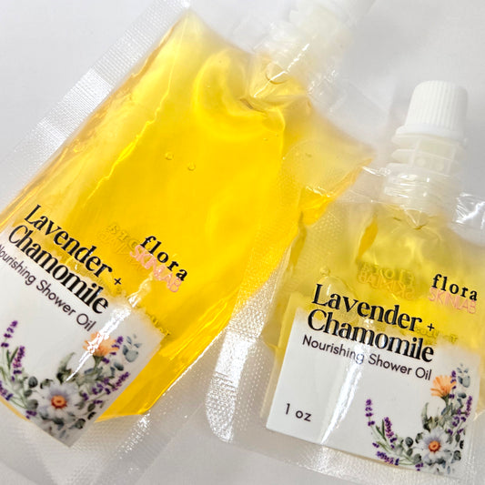 Flora Skinlab Luxurious Shower Oil for Soft Skin.