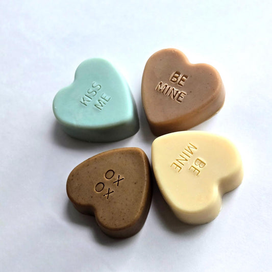 Handmade Conversation Hearts Soap Coconut Milk Set